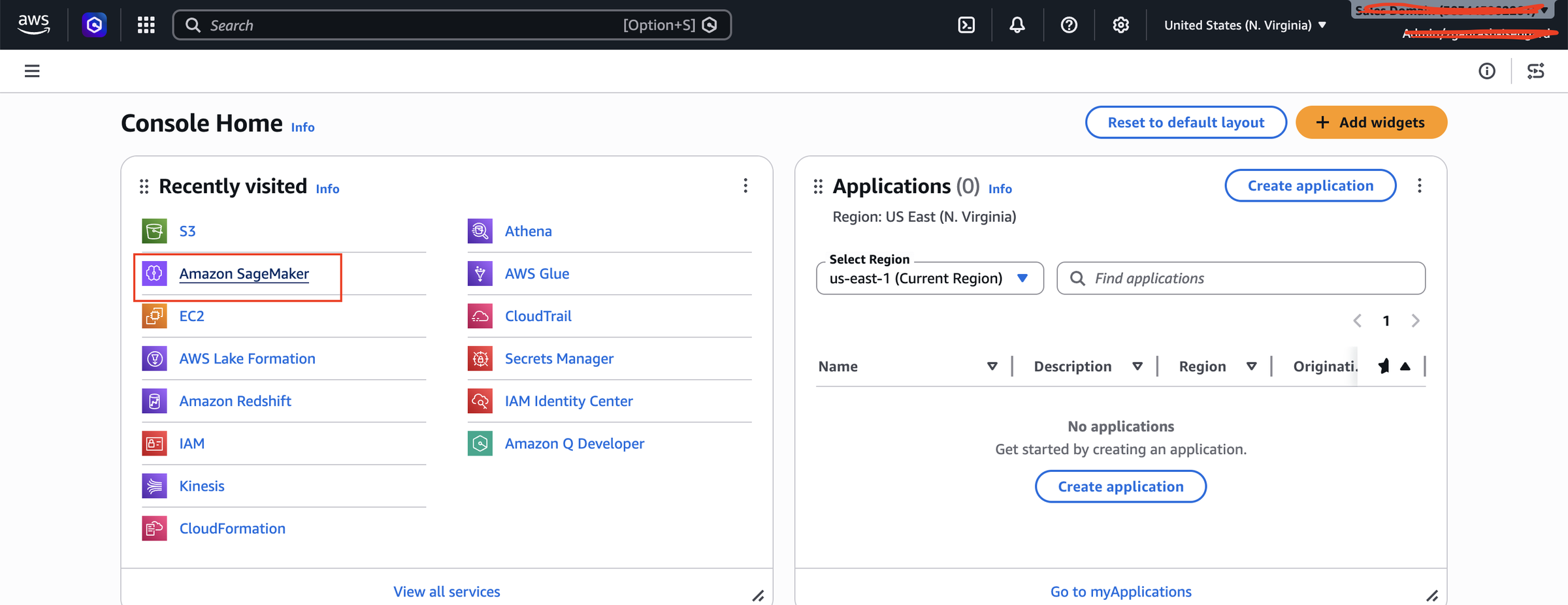 Amazon SageMaker 控制台登录页面